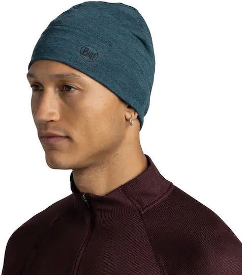 Merino Beanie Unisex Σκούφος Πλεκτός σε Πράσινο χρώμα