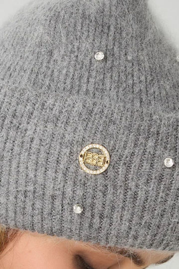 Beanie Frauen Beanie Gestrickt in Gray Farbe