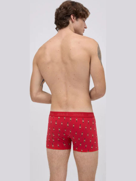 Men's Boxer Red with Patterns