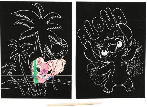 Canenco Disney Stitch Artă de zgâriat Stitch 26x19.5cm 2 Bucăți St23346v