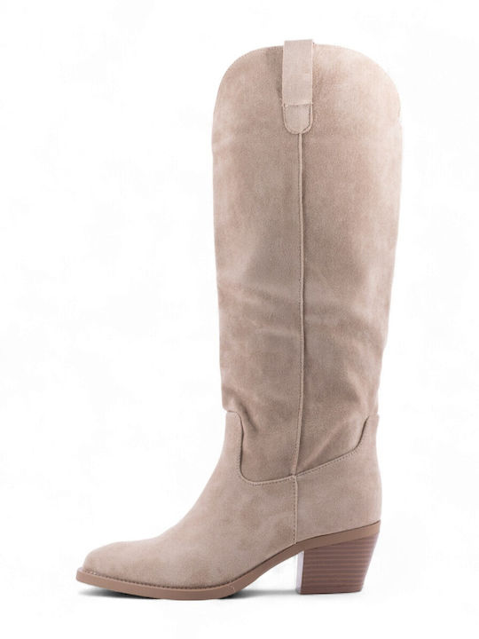Medium Heel Cowboy Boots Brown