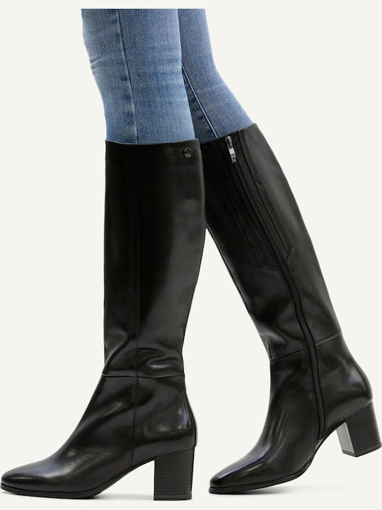 Leder Damenstiefel Schwarz
