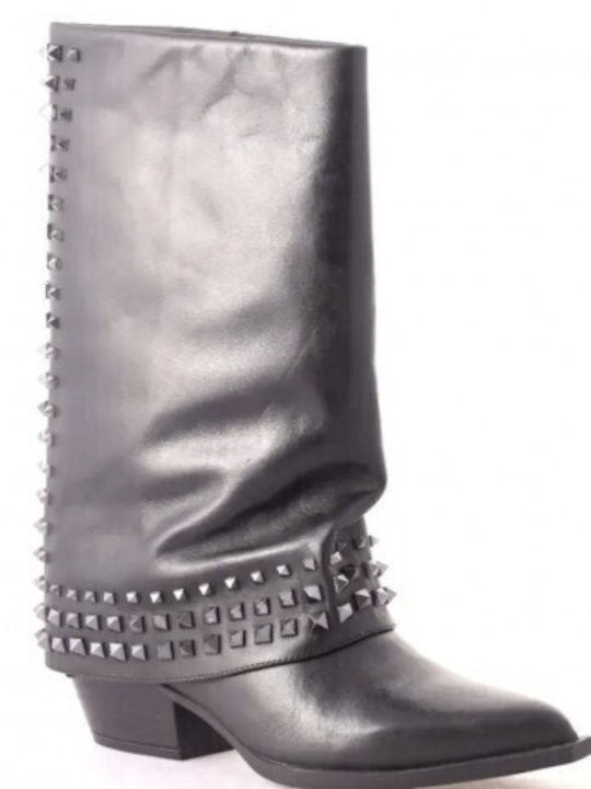 Leder Damenstiefel Schwarz