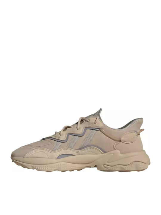 Ozweego Herren Chunky Sneakers St Pale Nude / Light Brown / Solar Red