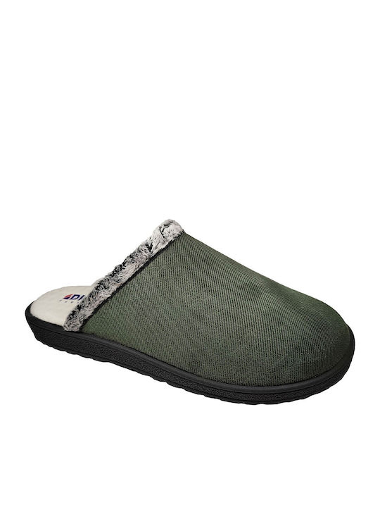 Men's Slippers with Fur Khaki