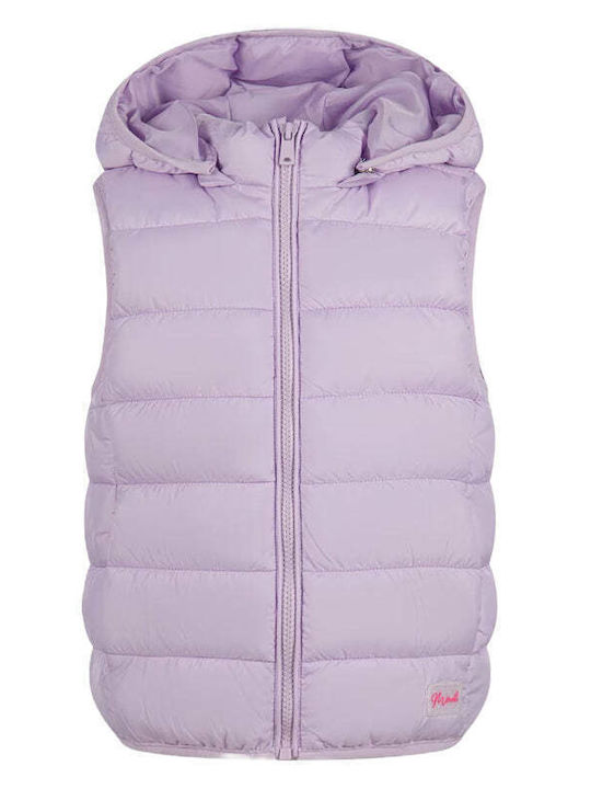 Kinder Freizeitjacke Ärmellos mit Kapuze Lila
