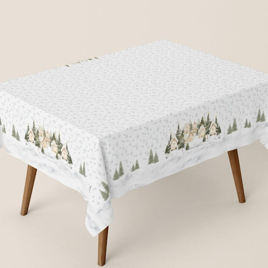 Lenjerii Deosebite Christmas Tablecloth Fabric White L220xW140cm.