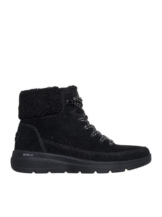Glacial Ultra Suede Ghete Dama Negre