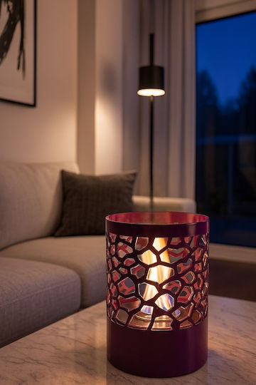 EcoHot Bio Stand Indoor Floor Bioethanol Fireplace Purple