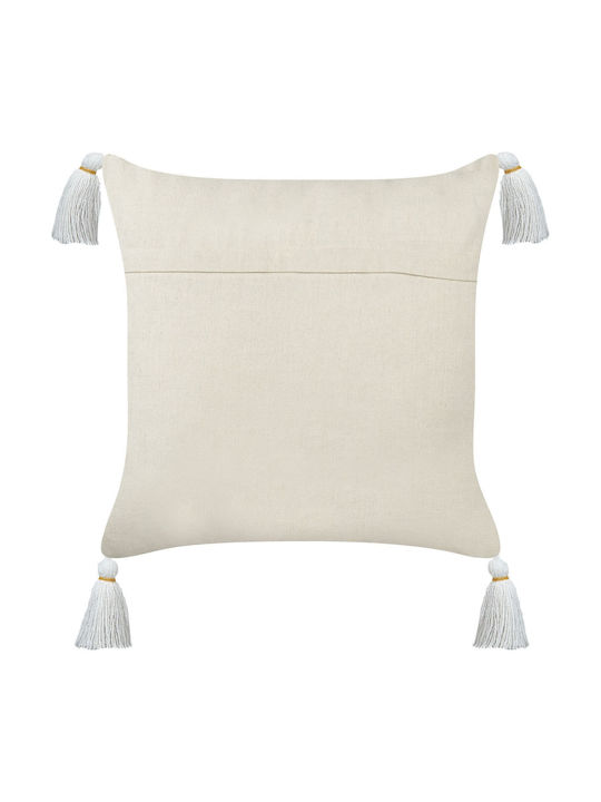 Beliani Μαξιλάρι Καναπέ Azalia από 100% Βαμβάκι White 45x45εκ.