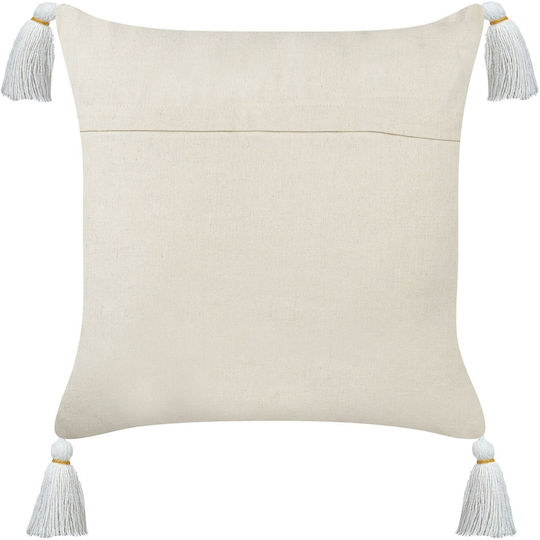 Beliani Μαξιλάρι Καναπέ Azalia από 100% Βαμβάκι White 45x45εκ.