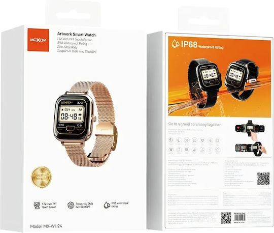 Moxom Mx-wh24 Smartwatch with Heart Rate Monitor (Pink)