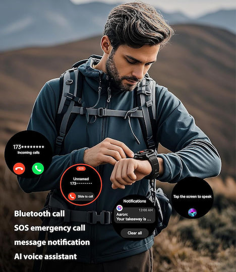 Oukitel BT12 Smartwatch with Heart Rate Monitor (Black)