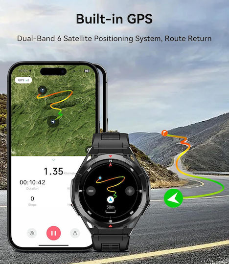 Oukitel BT12 Smartwatch with Heart Rate Monitor (Black)