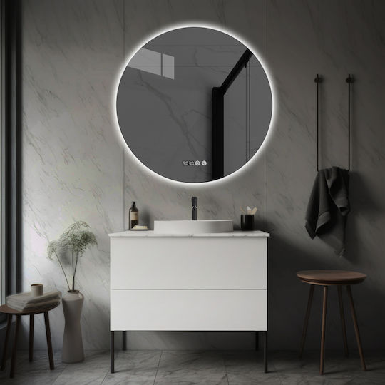 Futura Στρογγυλός Καθρέπτης Μπάνιου Led Αφής 80x80cm