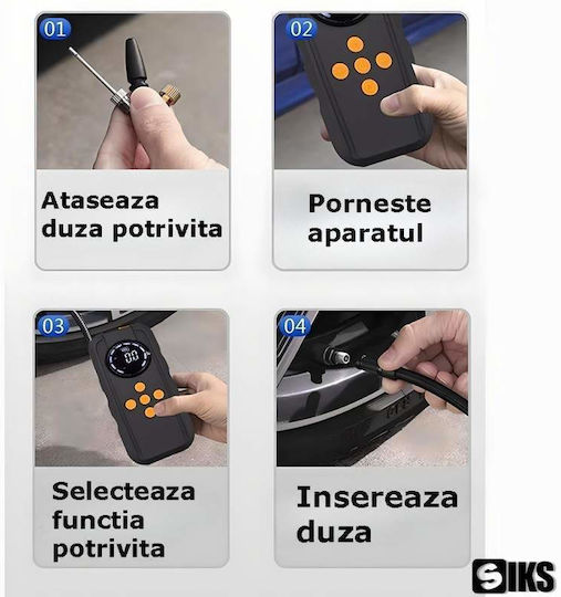 Starter Portabil Baterie Auto și Motocicletă 2500A cu Banca de Alimentare USB Pompă Obiectiv 12V