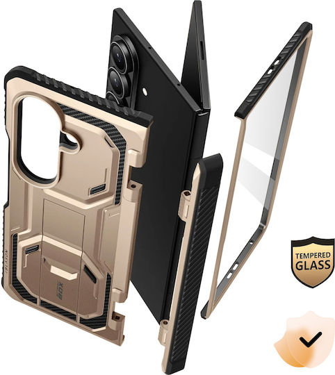 I-blason Case Galaxy Z Fold 7 Armorbox Collection Tempered Glass Kickstand Gold