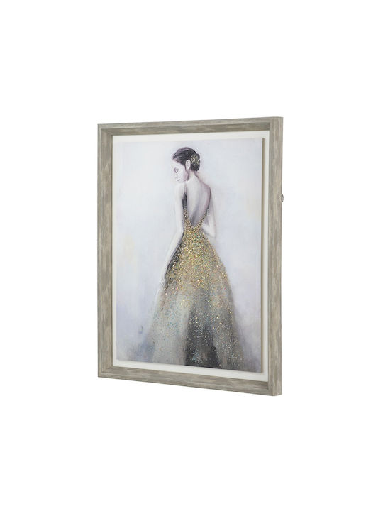 Artekko Glitter Πολύχρωμος Mdf Πίνακας Καμβά 43.6x53.6x3 Cm 43.6cm X 53.6cm X 3cm