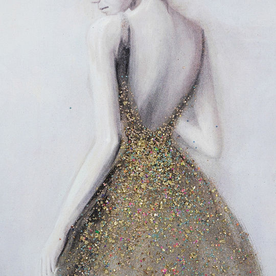 Artekko Glitter Multicolored MDF Canvas Painting 43.6x53.6x3 Cm 43.6cm X 53.6cm X 3cm