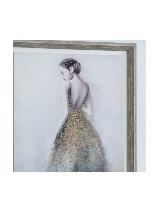 Artekko Glitter Πολύχρωμος Mdf Πίνακας Καμβά 43.6x53.6x3 Cm 43.6cm X 53.6cm X 3cm