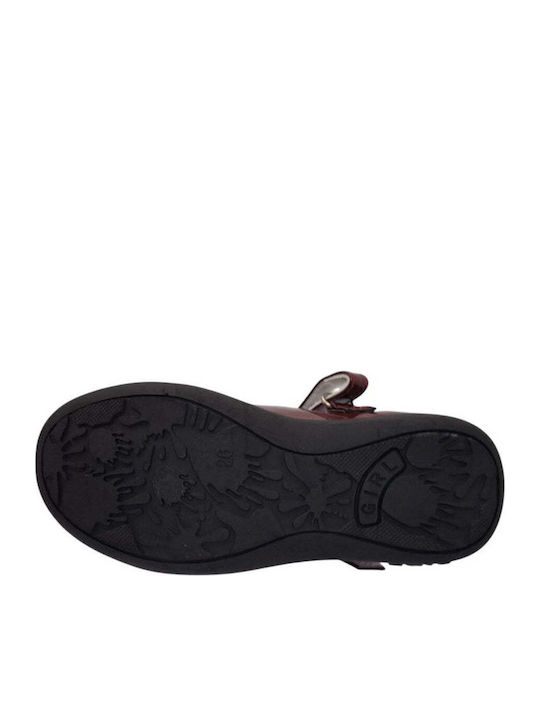 Kids Anatomic Leather Ballerinas with Hoop & Loop Closure Black