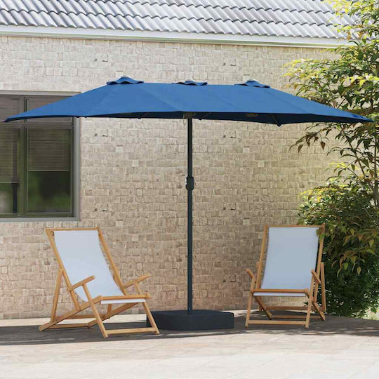 Aluminium Garten- und Terrassen-Sonnenschirm Blau 3,85x2,09xH2,44m