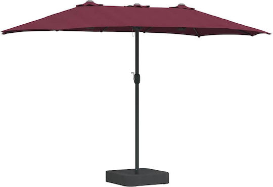 Aluminium Burgunder Sonnenschirm 3,85x2,09xHöhe 2,44 m