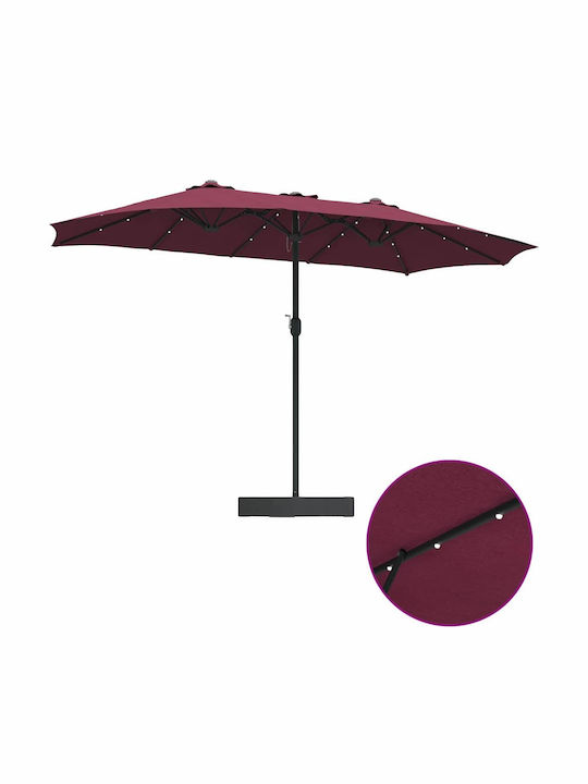 Umbrelă Din Aluminiu Burgundy 3.85x2.09xÎnălțime2.44m