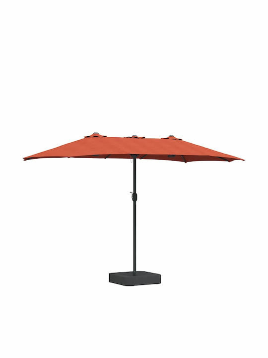 Aluminium-Garten- und Terrassen-Sonnenschirm Orange 3,85x2,09xHöhe 2,44 m