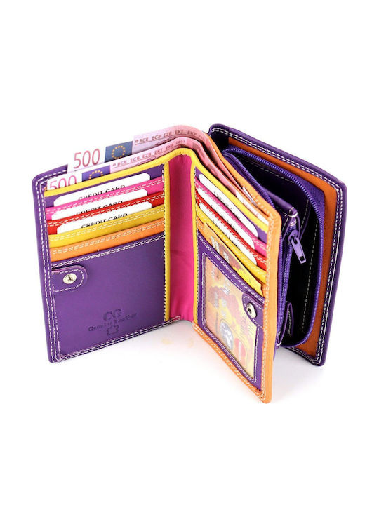 Small Leather Women's Wallet Classic Purple
