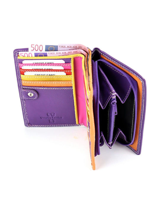 Small Leather Women's Wallet Classic Purple