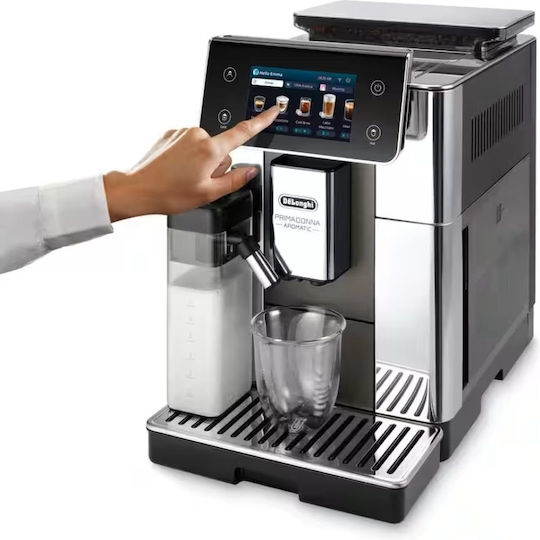 De'Longhi Automatic Espresso Machine 1450W Pressure 19bar with Grinder and Wi-Fi Silver ECAM630.75.TSM