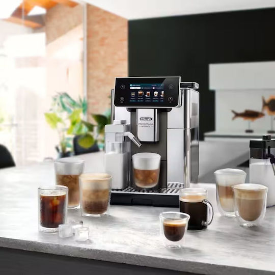 De'Longhi Automatic Espresso Machine 1450W Pressure 19bar with Grinder and Wi-Fi Silver ECAM630.75.TSM