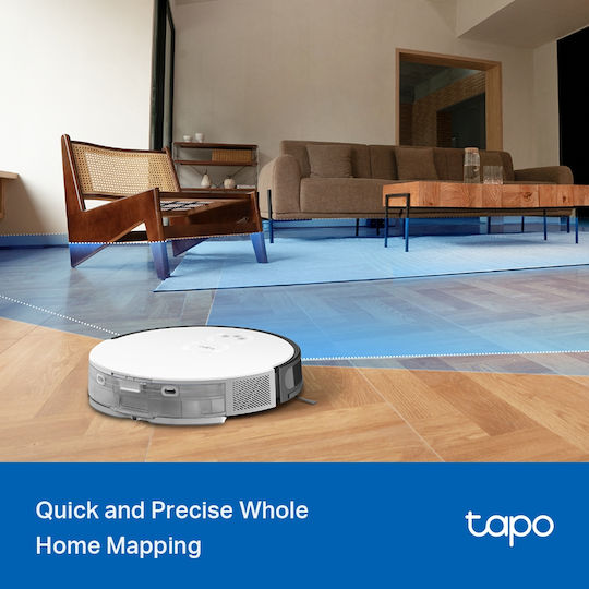TP-LINK Tapo Rv20 Max Plus Σκούπα Ρομπότ με Χαρτογράφηση Laser & Απορρόφηση 5300Pa Λευκή