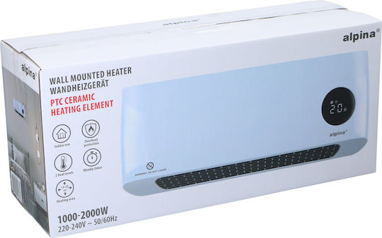 Alpina Ceramic Fan Heater Room Wall White 2000W