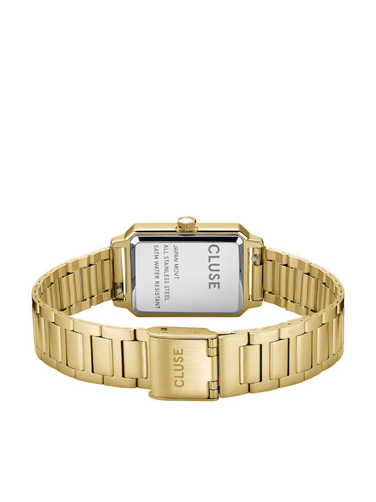 Gift Box Fluette Watch Steel + Double Chain Bracelet Full Gold Color