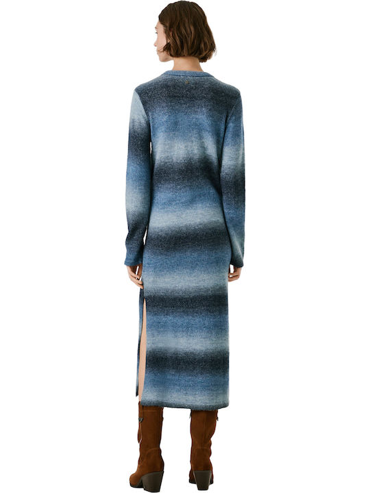 Dress Midi Φόρεμα Πλεκτό Μπλε