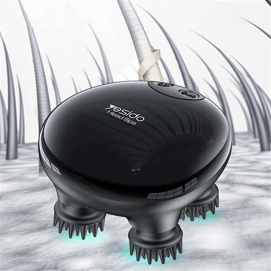 Yesido Handheld Head Massager Mg04 4 Gear Head Scratcher Electrical Muscle Stimulation 1200mAh 3200rpm Black