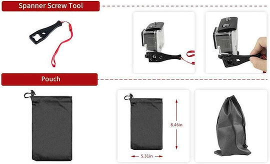 Techsuit Accessory Kit Camquest 15in1 Sa15 GoPro Action Camera Black Bulk