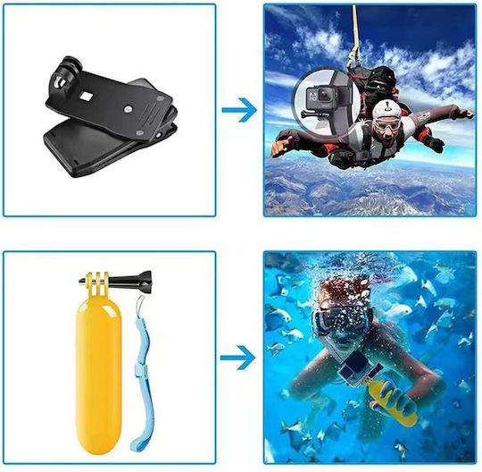 Techsuit Accessory Kit Camquest 15in1 Sa15 GoPro Action Camera Black Bulk