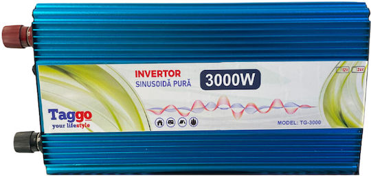 Taggo Invertor Auto Unda sinusoidală pură 3000W pentru Convertirea 12V DC în 220V AC