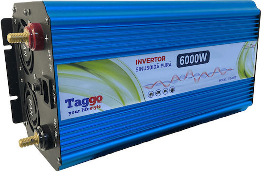 Taggo Invertor Auto Unda sinusoidală pură 6000W pentru Convertirea 24V DC în 220V AC
