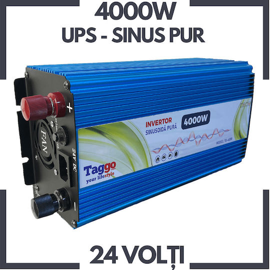 Taggo Invertor Auto Unda sinusoidală pură 4000W pentru Convertirea 24V DC în 220V AC