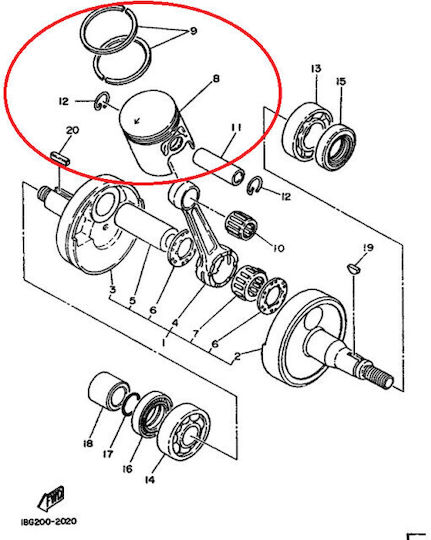 Siguranțe pentru Piston Motocicletă 56.5mm pentru Yamaha DT