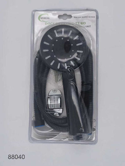 Τηλέφωνο Ντους Σπιράλ Επιλογές Πίεσης 1.5m Black 880408 Tradesor