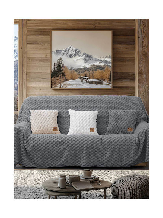 Madi Μαξιλάρι Καναπέ Maisony από Γούνα Grey 45x45εκ.