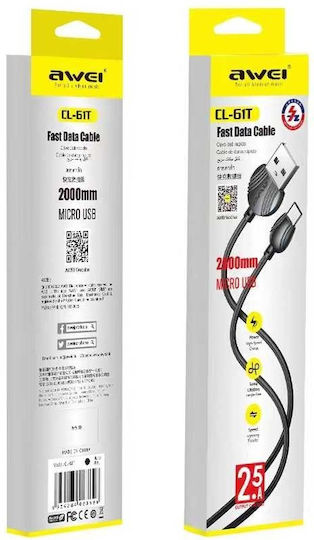 Awei Regular USB 2.0 to micro USB Cable 1m 887752 1τμχ