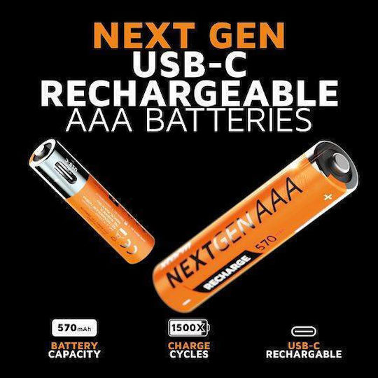 Xtorm Baterii Reîncărcabile AAA Li-ion 570mAh 1.5V 4buc
