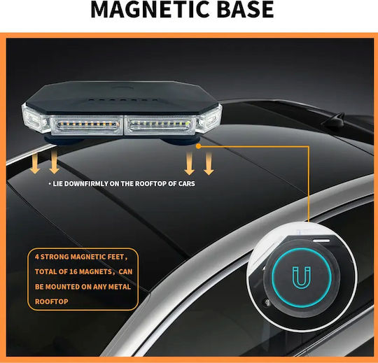 Car Beacon LED 12V 31cm with Red Lighting