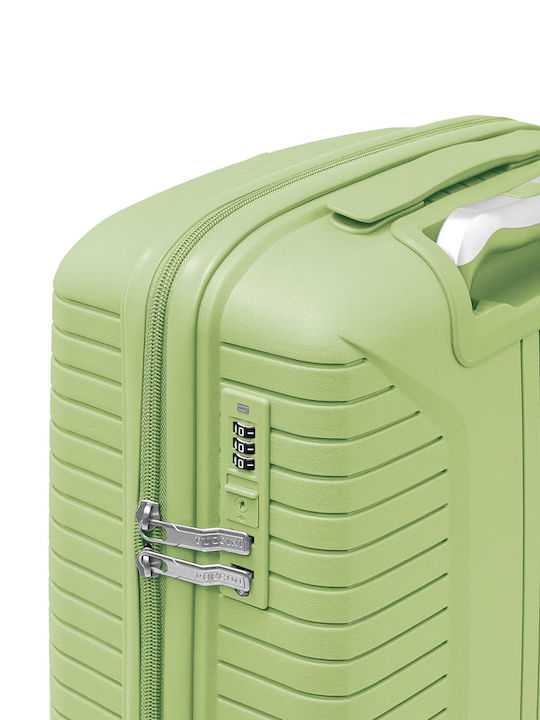 Puccini Berlin Μεσαία Βαλίτσα Ταξιδίου Σκληρή Light Green με 4 Ρόδες Ύψους 64εκ.